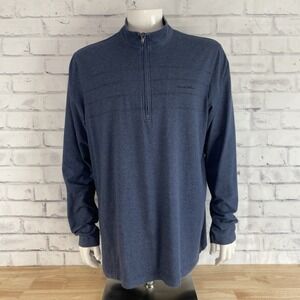 Travis Mathew Sweatshirt Men's 2XL XXL Pullover 1/4 Zip Stretch Golf‎ Blue